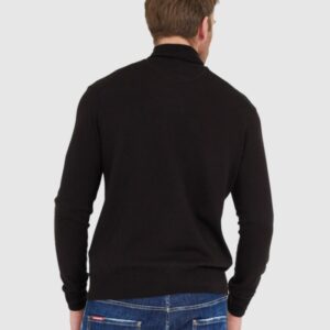 LA MARTINA Czarny sweter męski z golfem