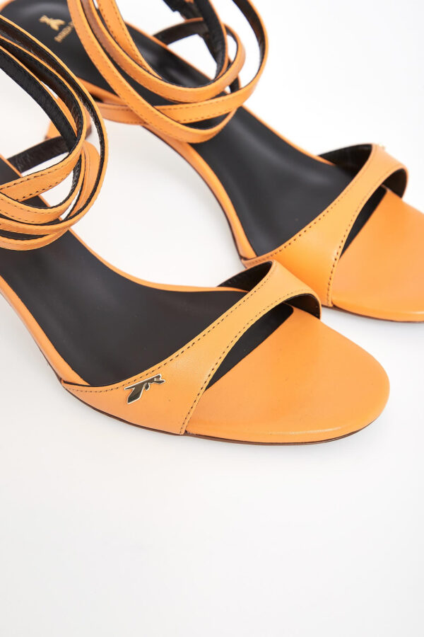 Sandały damskie na obcasie skórzane PATRIZIA PEPE