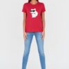 KARL LAGERFELD Czerwony damski t-shirt z kotem