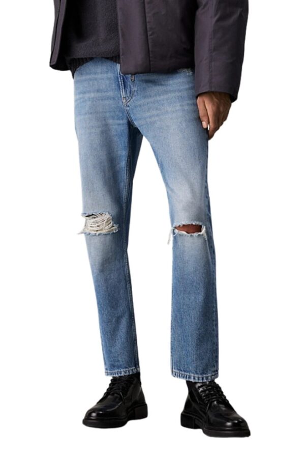 CALVIN KLEIN Błękitne męskie jeansy Dad Jean