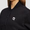 KARL LAGERFELD Сzarny damski bomber Ikon Patch Buttons