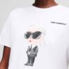 KARL LAGERFELD Biały t-shirt damski Ikon Aquarelle K