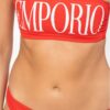 EMPORIO ARMANI Czerwone bikini z białym logo