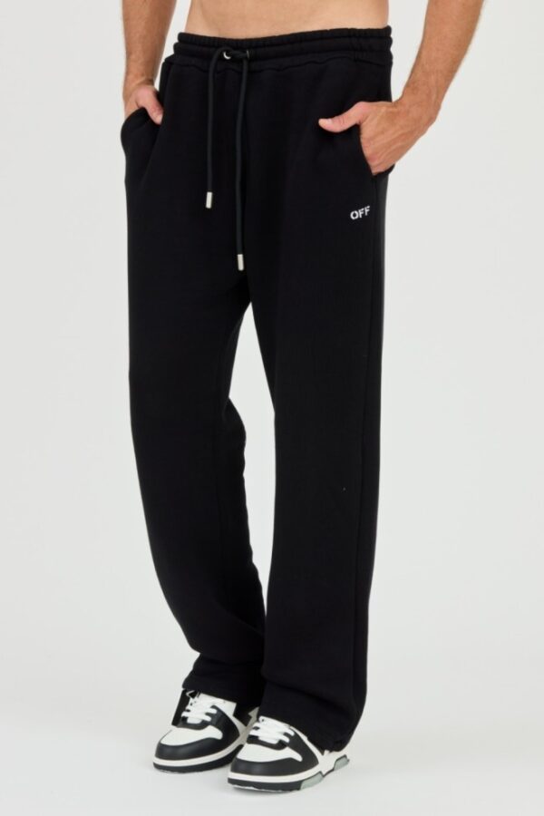 OFF-WHITE Czarne męskie spodnie dresowe Stitch Arr Sweatpants