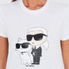KARL LAGERFELD Biały damski t-shirt Ikonik 2.0