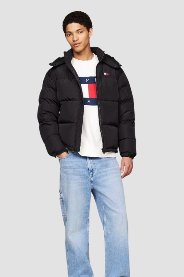 TOMMY JEANS Czarna męska kurtka z naturalnym wypełnieniem