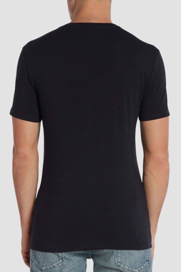 GUESS Granatowy męski t-shirt z małym logo