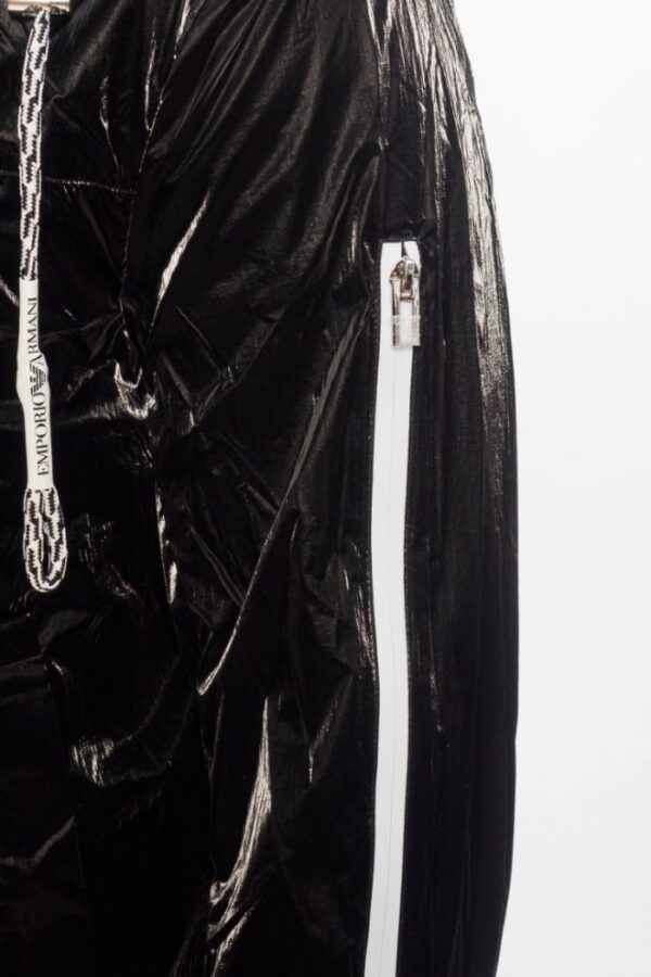 EMPORIO ARMANI Czarna męska kurtka z tkaniny technicznej extra shiny glass, Rozmiar 54