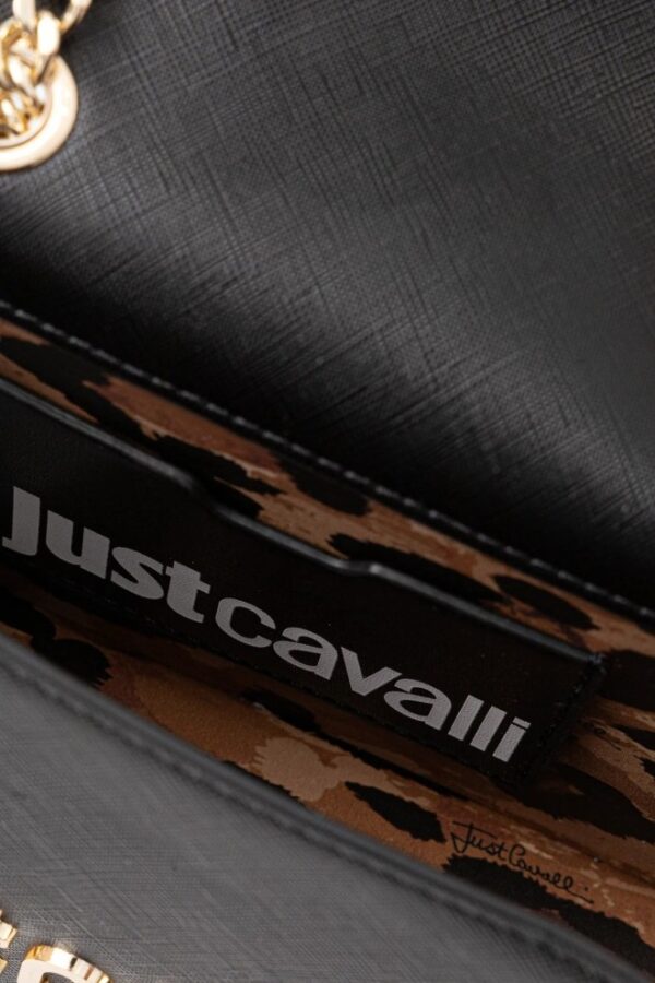 cb1cd8b25391e222a72c51453319309f97c14b1f JUST CAVALLI Czarna mini torebka damska Metal Lettering Style 7