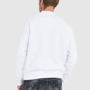 DSQUARED2 Biała bluza męska z logo outline