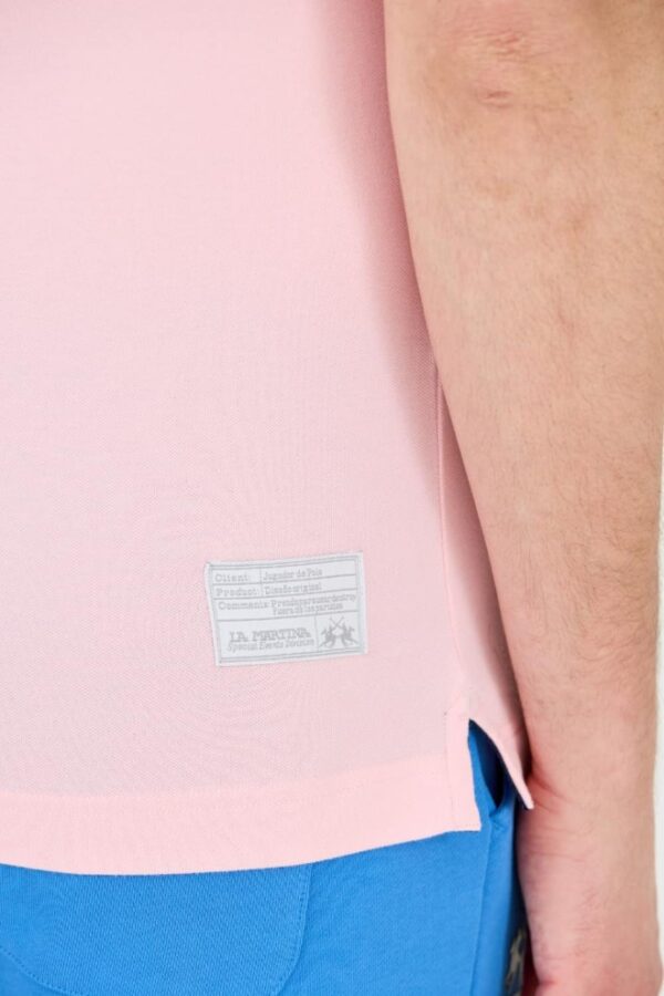 LA MARTINA Różowe męskie polo z dużym logo