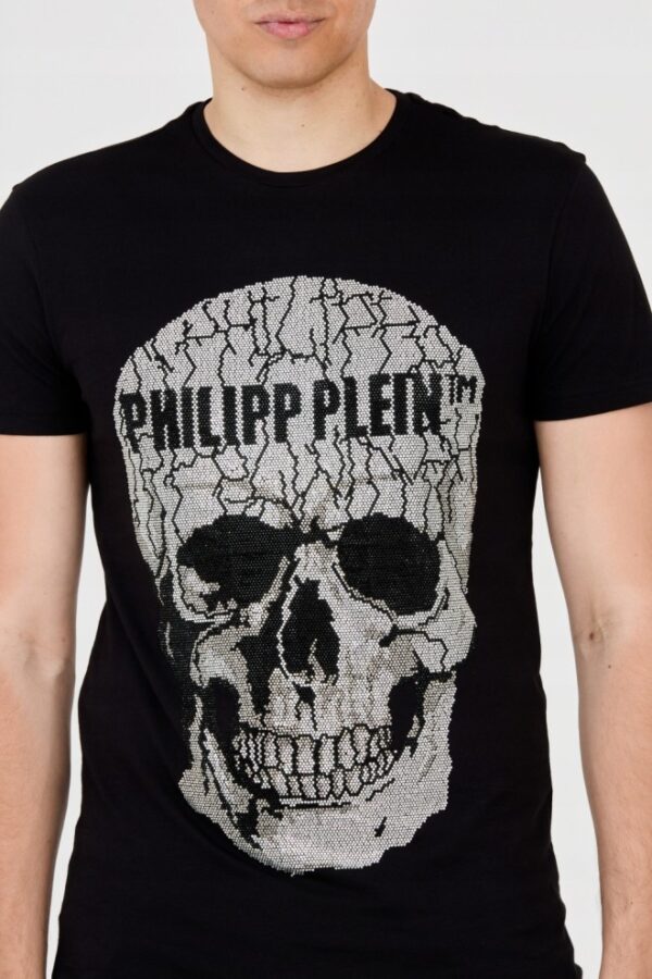 PHILIPP PLEIN Męski t-shirt czarny z czaszką
