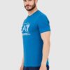 EA7 Niebieski męski t-shirt z dużym logo
