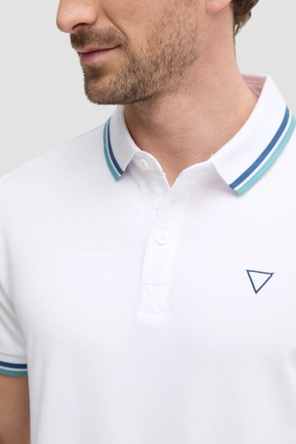 GUESS Białe męskie polo Pique
