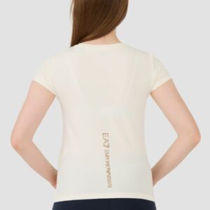 EA7 Beżowy damski t-shirt
