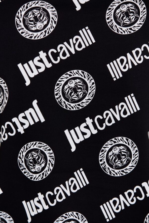 JUST CAVALLI Czarny damski t-shirt R Logo Tigre