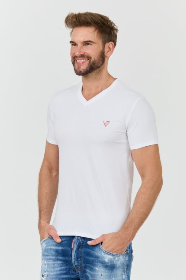 GUESS Biały męski t-shirt bawełniany Core Tee Str
