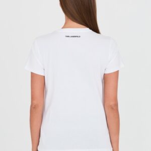 KARL LAGERFELD Biały damski t-shirt Ikonik 2.0