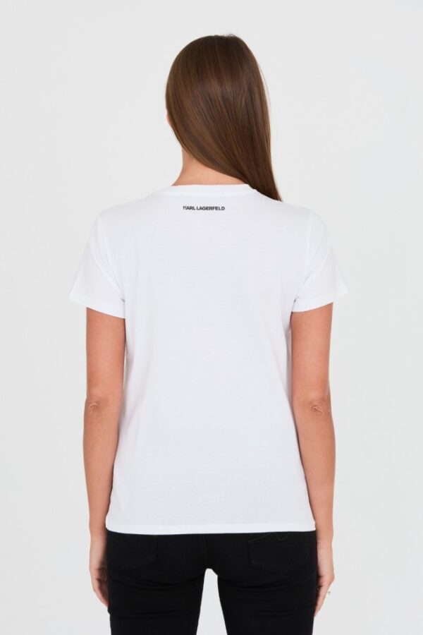 KARL LAGERFELD Biały damski t-shirt Ikonik 2.0