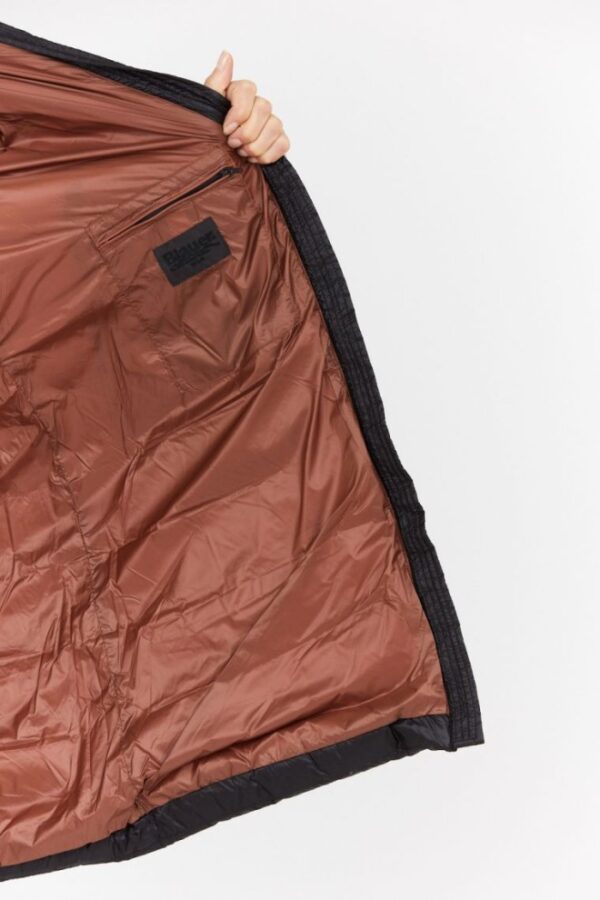 BLAUER Czarna kurtka puchowa damska z odpinanym futrem jenota