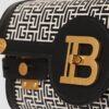 BALMAIN Czarno-biała torebka B-buzz Pouch 23-cuir Emb Pb