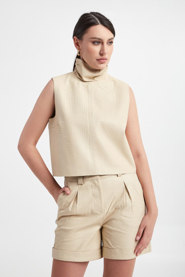 cf679c95e024bd37646ae78a703575fc2617bb01 Top damski skórzany NOTES DU NORD