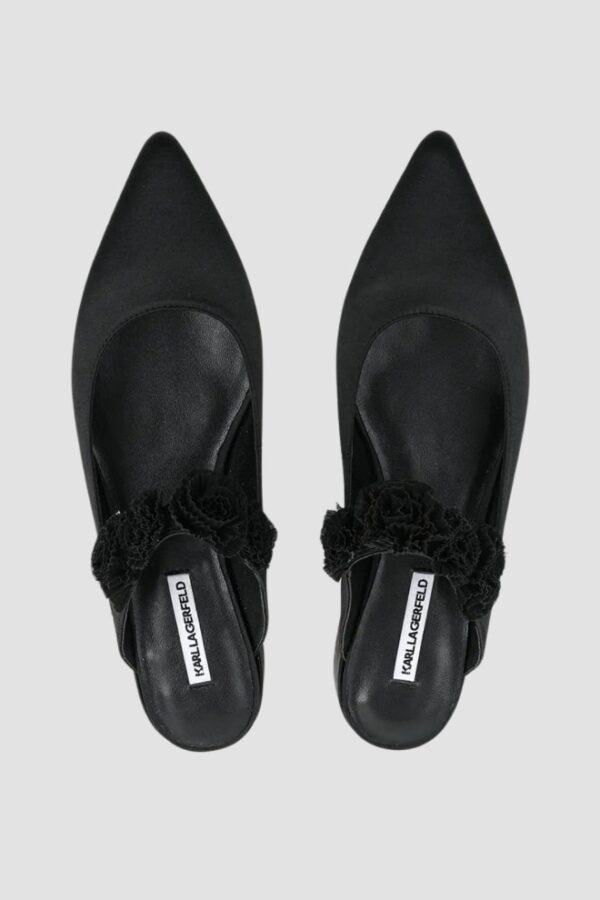 KARL LAGERFELD Czarne damskie baleriny KERRIE