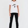 KARL LAGERFELD Biały damski t-shirt Ikonik 2.0