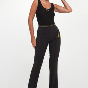 Top damski prążkowany z jedwabiem ELISABETTA FRANCHI