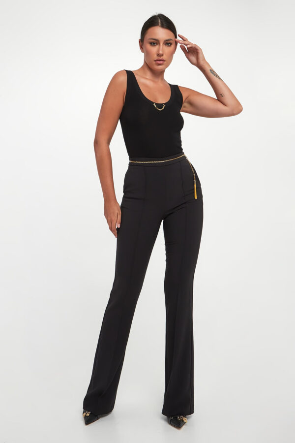 Top damski prążkowany z jedwabiem ELISABETTA FRANCHI