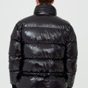 DSQUARED2 Czarna męska kurtka Glossy Puff Kaban, Rozmiar 52