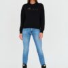 GUESS Czarna damska bluza z cyrkoniami