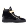 GIUSEPPE ZANOTTI Granatowe wysokie sneakersy