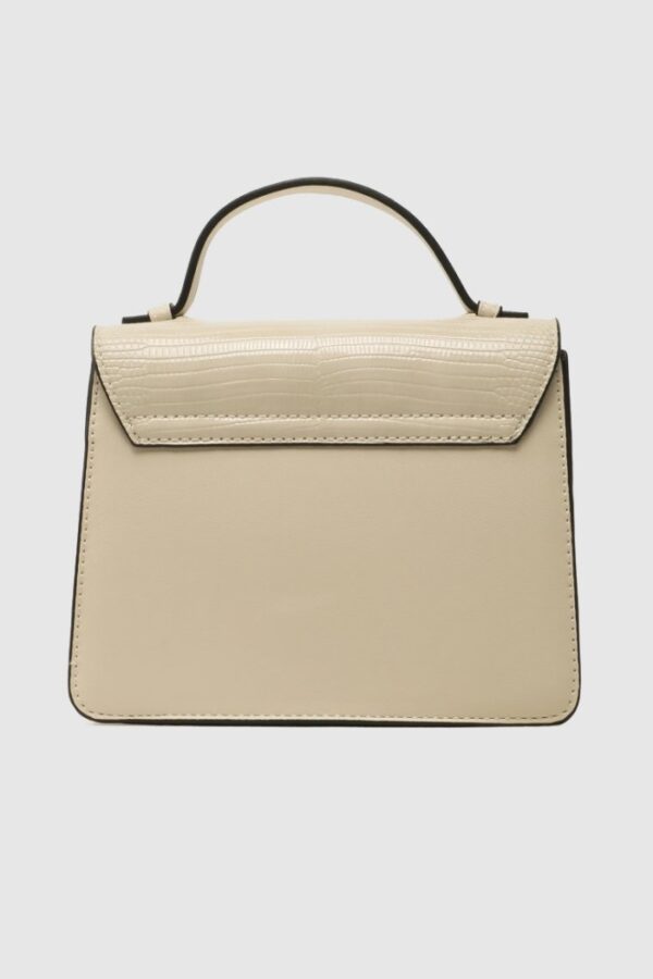 VALENTINO Mały ecru kuferek z logo carrie satche