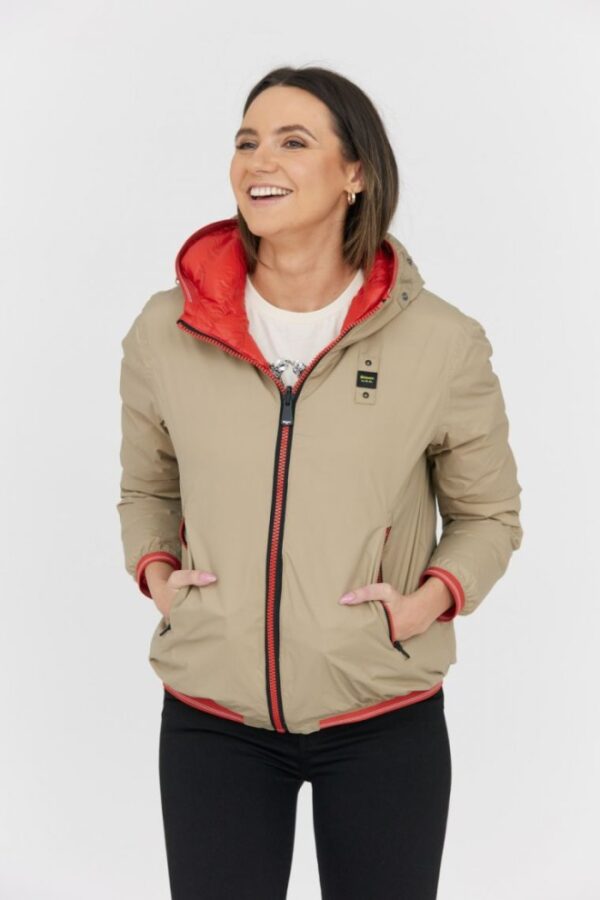 BLAUER Pomarańczowo-beżowa damska dwustronna kurtka Stella reversible down jacket
