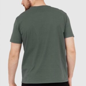 ARMANI EXCHANGE Szaro-zielony t-shirt męski z dużym logo