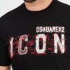 DSQUARED2 Czarny męski t-shirt Icon Scribble Cool Fit Tee
