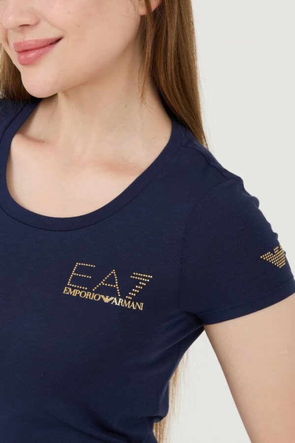 EA7 Granatowy damski t-shirt