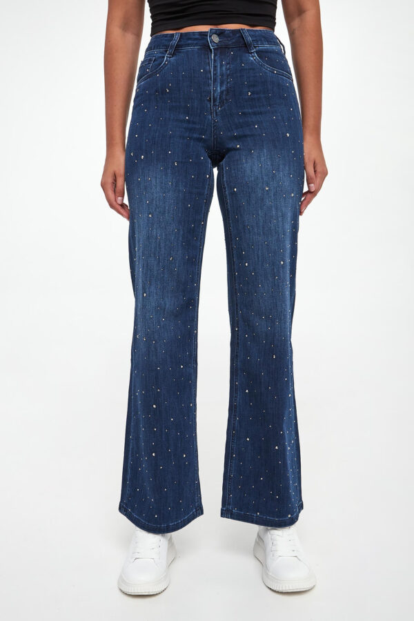 Jeansy damskie z kryształkami JOSEPH RIBKOFF