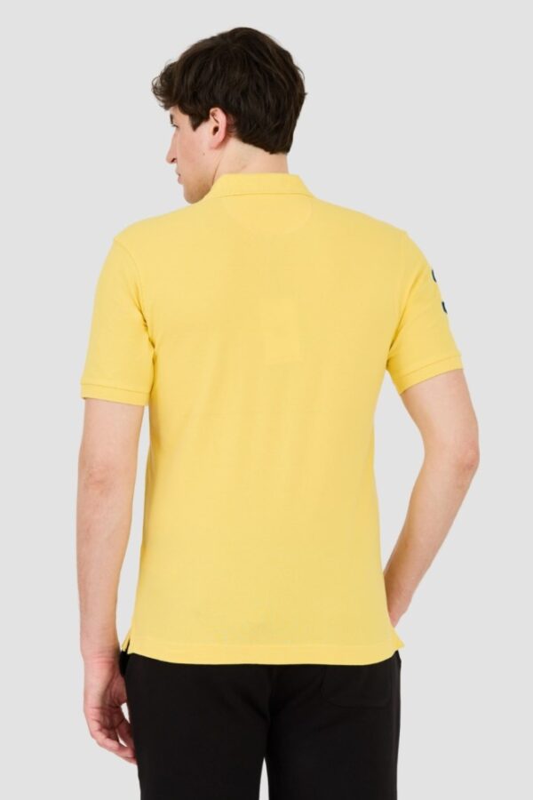 LA MARTINA Żółte męskie polo z małym logo