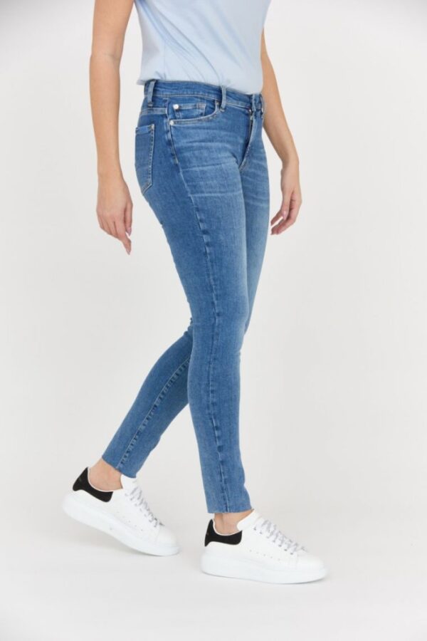 7 FOR ALL MANKIND Niebieskie jeansy damskie HW SKINNY SLIM ILLUSION Stride