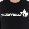 DSQUARED2 Czarna bluza męska z białym logo z liściem