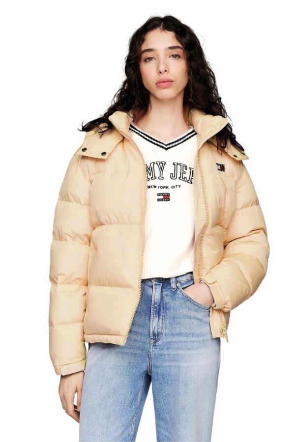 TOMMY JEANS Żółta pikowana damska kurtka