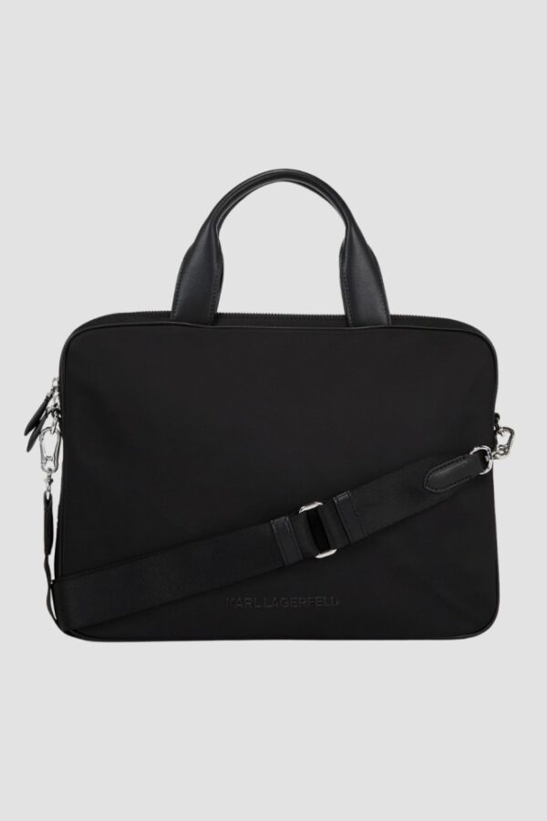 KARL LAGERFELD Czarna aktówka Ikon Neop