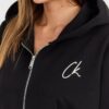 CALVIN KLEIN Czarna damska rozpinana bluza z kapturem