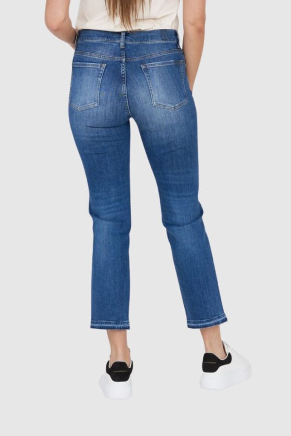 7 FOR ALL MANKIND Niebieskie jeansy damskie THE STRAIGHT CROP SLIM ILLUSION
