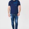 ARMANI EXCHANGE Granatowy t-shirt męski z niebieskim logo