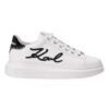 KARL LAGERFELD Białe damskie sneakersy skórzane Kapri Karl NFT Lo Lace