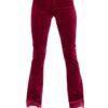 7 FOR ALL MANKIND Bordowe damskie spodnie Bootcut Velvet