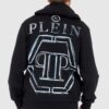 PHILIPP PLEIN Czarna męska bluza hexagon z kapturem
